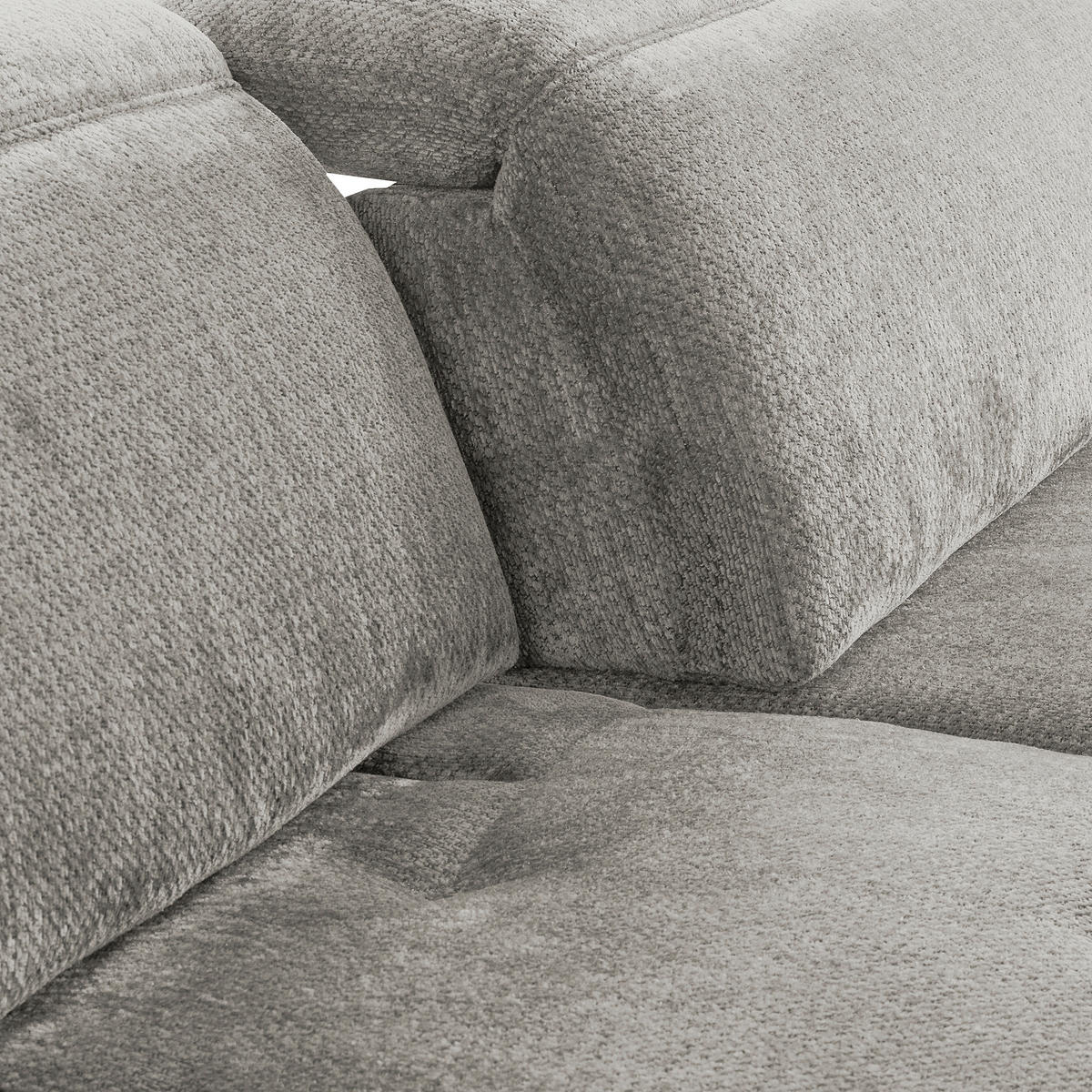 ECKSOFA  Webstoff Greige  - Greige/Schwarz, Design, Textil/Metall (195/268cm) - Livetastic