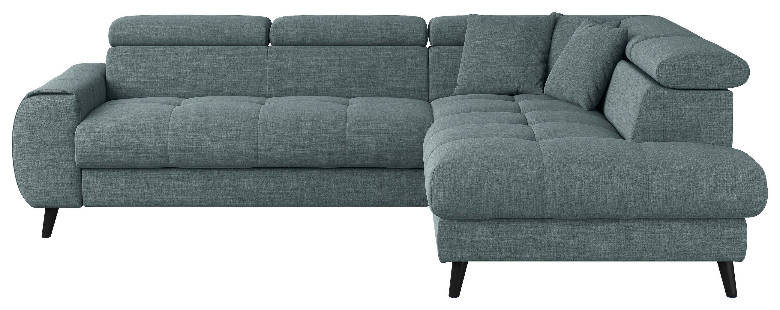 ECKSOFA in Flachgewebe Blau  - Blau/Schwarz, Design, Textil/Metall (246/195cm) - Livetastic