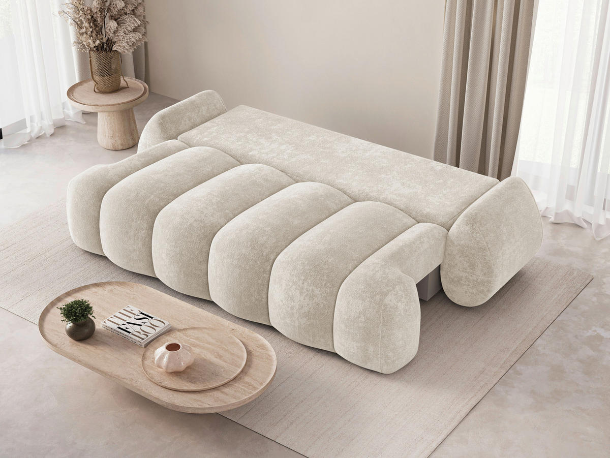 SCHLAFSOFA Creme  - Beige/Creme, Design, Kunststoff/Textil (270/103/113cm) - MID.YOU