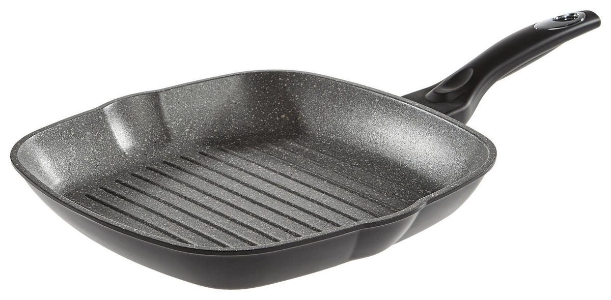 GRILOVACÍ PÁNEV, nepřilnavý povrch PTFE, 28 cm  - šedá, Basics, kov (28cm) - Schulte Ufer