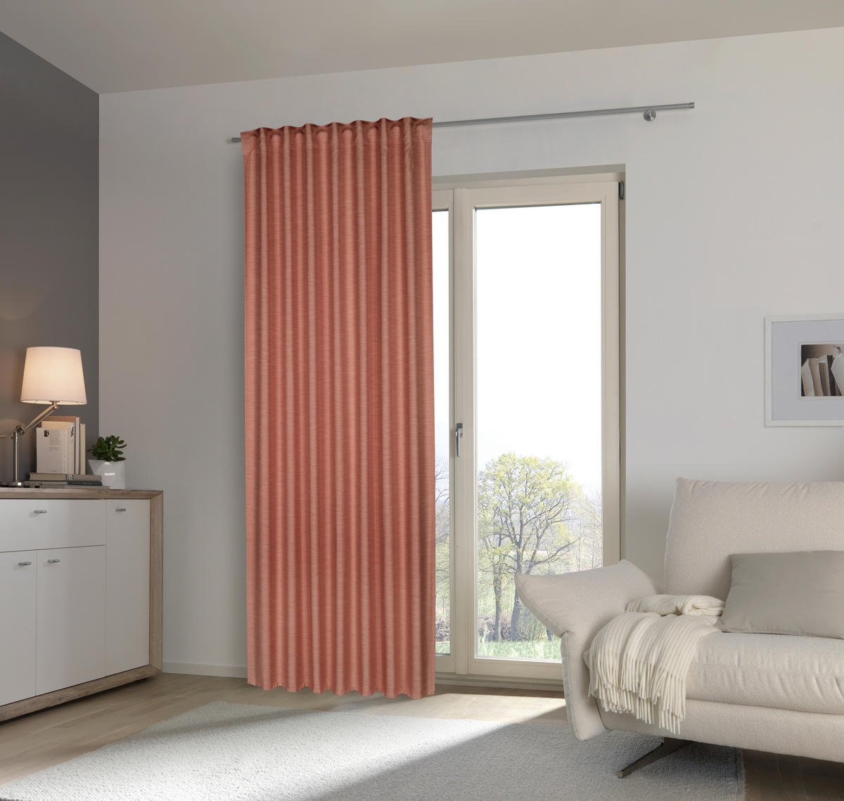 FERTIGVORHANG  blickdicht   140/245 cm  - Terracotta, Basics, Textil (140/245cm) - Esposa