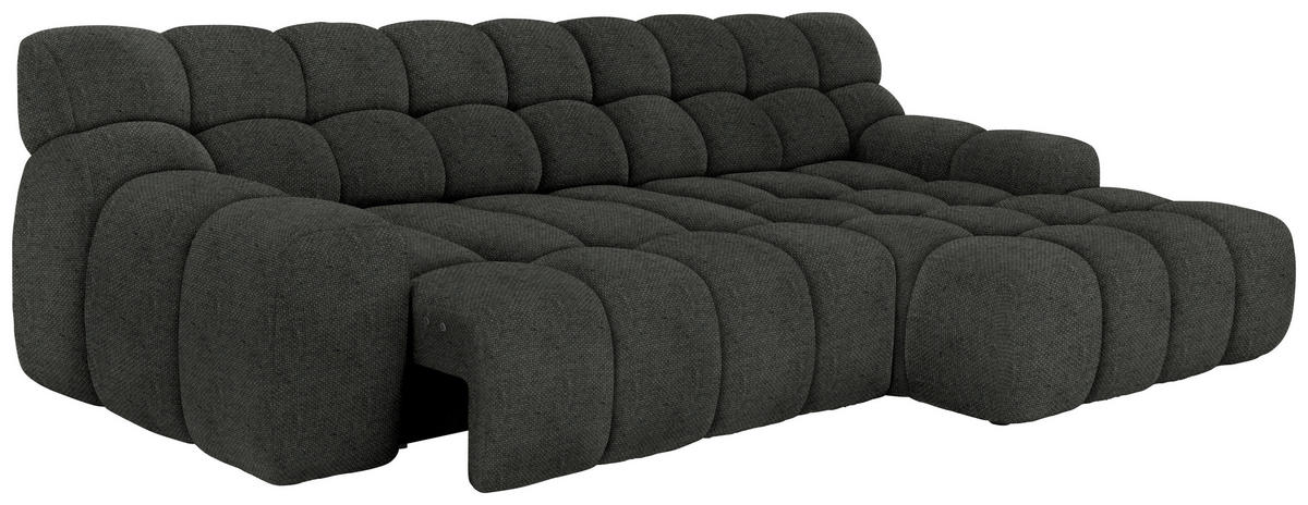 Ecksofa inkl. Funktion Schwarz Webstoff  - Schwarz, MODERN, Kunststoff/Textil (297/180cm) - Welnova
