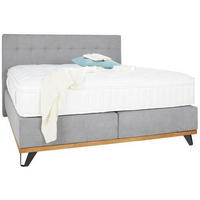 BOXSPRING KREVET 160/200 cm     siva  - boja cinka/siva, Moderno, tekstil/metal (160/200cm) - Novel