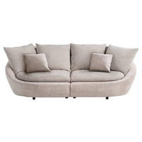 BIGSOFA in Chenille Silberfarben, Beige  - Beige/Silberfarben, Modern, Kunststoff/Textil (280/87/131cm) - Trendmanufaktur