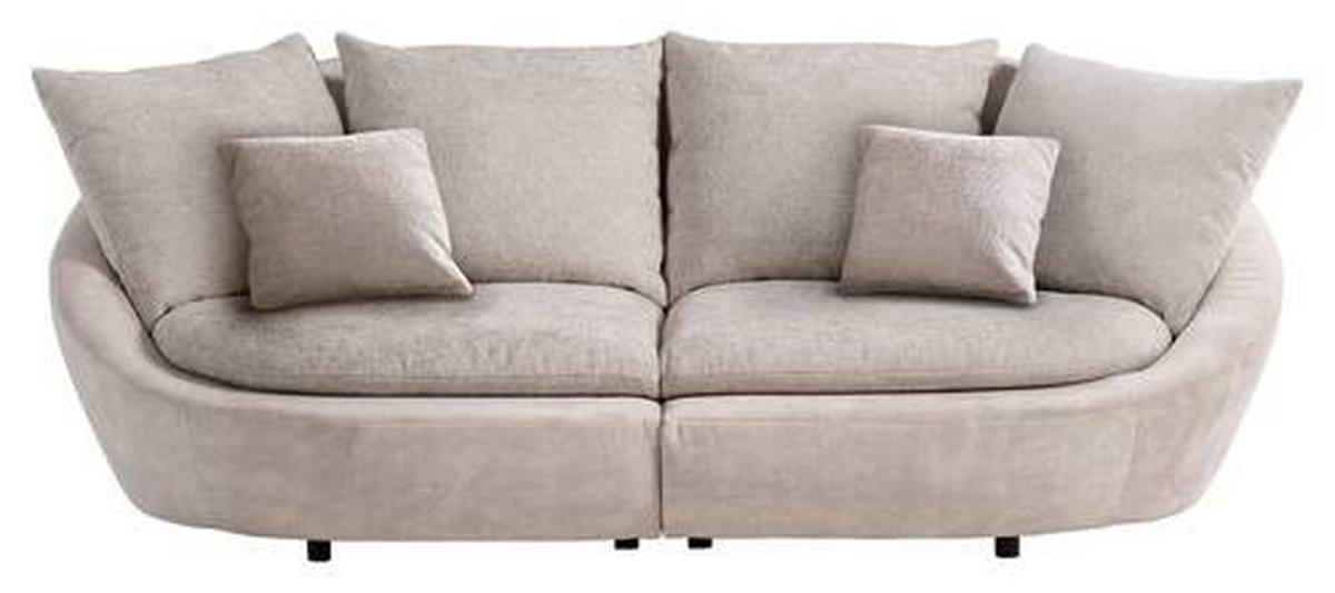 BIGSOFA in Chenille Silberfarben, Beige  - Beige/Silberfarben, Modern, Kunststoff/Textil (280/87/131cm) - Trendmanufaktur