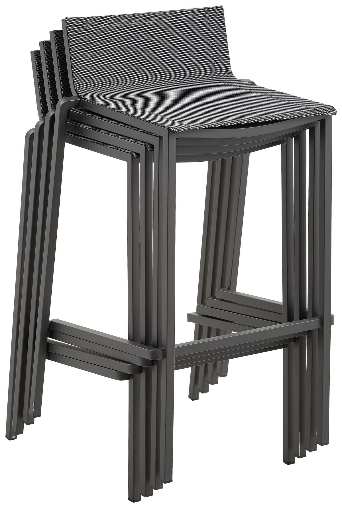 GARTEN-BARHOCKER Edelstahl Anthrazit, Grau  - Anthrazit/Grau, Design, Textil/Metall (46/84/46cm) - Amatio