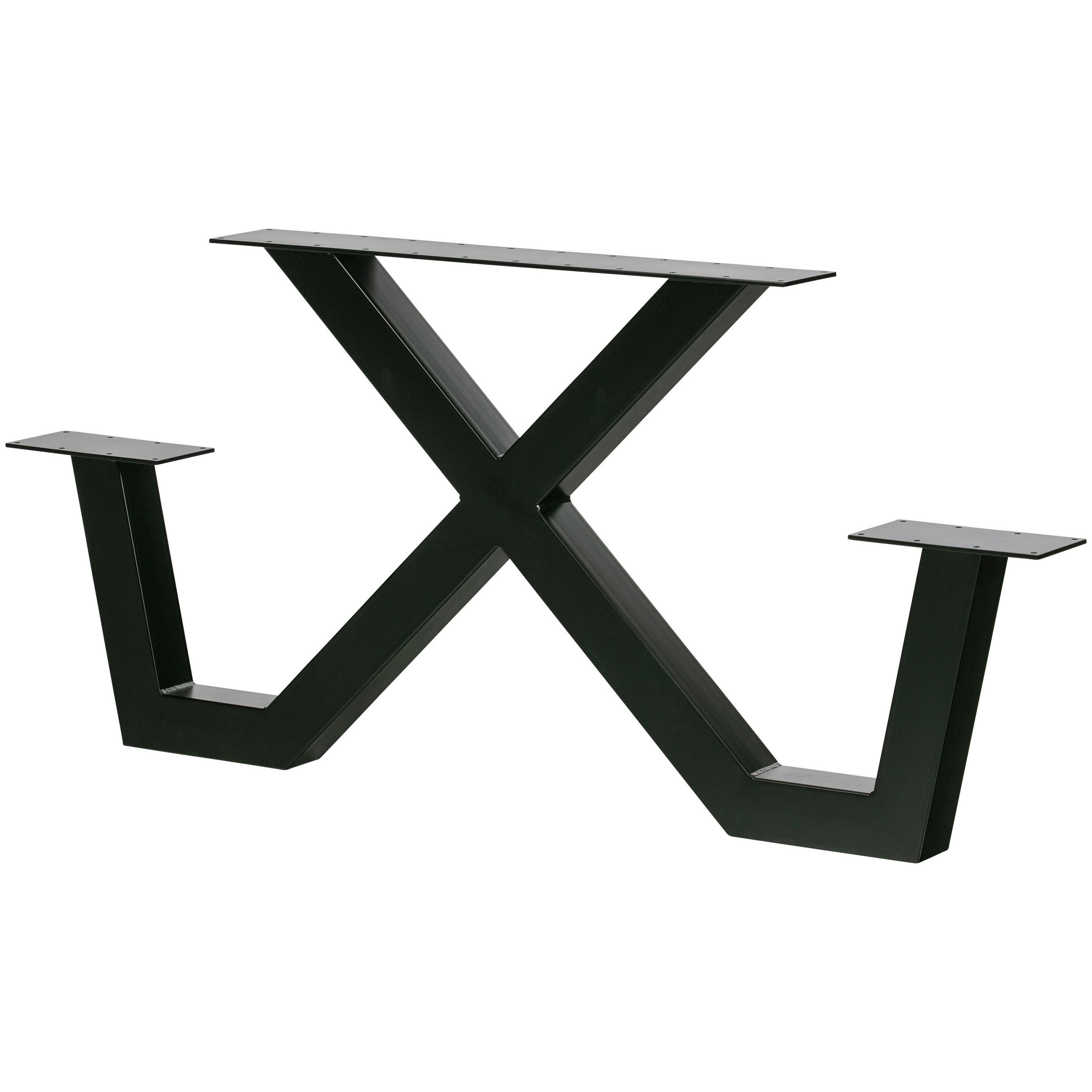 TISCHGESTELL 142/13/70 cm  Metall Schwarz  - Schwarz, MODERN, Metall (142/13/70cm) - Livetastic