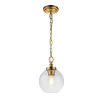 HÄNGLAMPA Elstead Tabby 21.6/44.5 cm  - mässingsfärgad, Klassisk, metall/glas (21.6/44.5cm) - Elstead Lighting