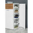 SCHUHSCHRANK Balkeneiche furniert lackiert Eichefarben, Weiß - Eichefarben/Silberfarben, Design, Holz/Holzwerkstoff (96,8/126,5/36cm) - Ambiente by Hülsta
