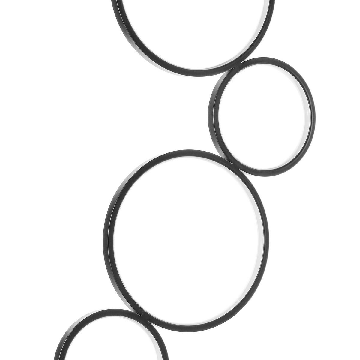 LED-STEHLEUCHTE 5045 RINGS 60/60/116 cm   - Titanfarben/Schwarz, Design, Kunststoff/Metall (60/60/116cm)