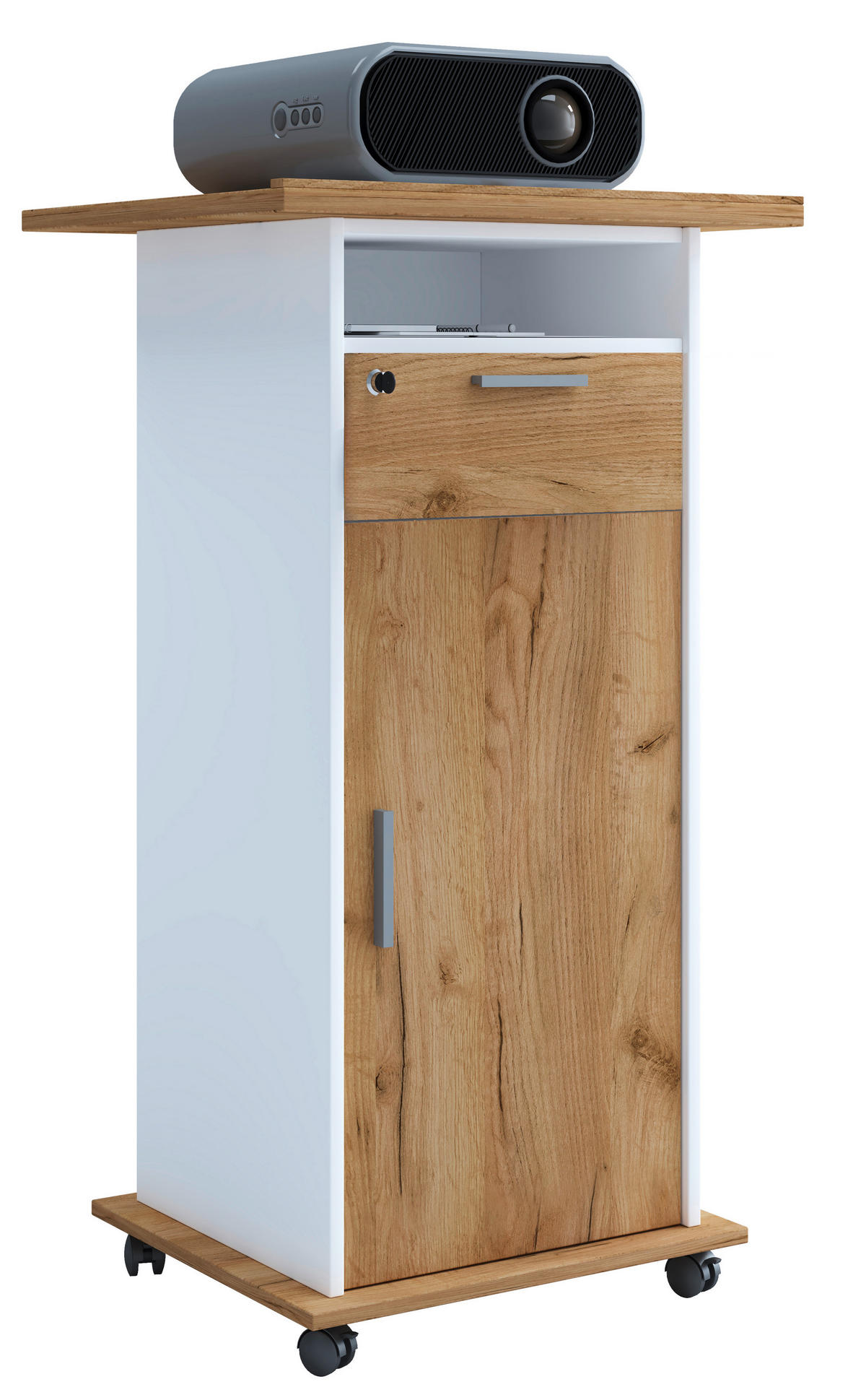 STEHPULT 60/50/108,3 cm  - Honigeiche/Weiß, MODERN, Holzwerkstoff (60/50/108,3cm) - MID.YOU