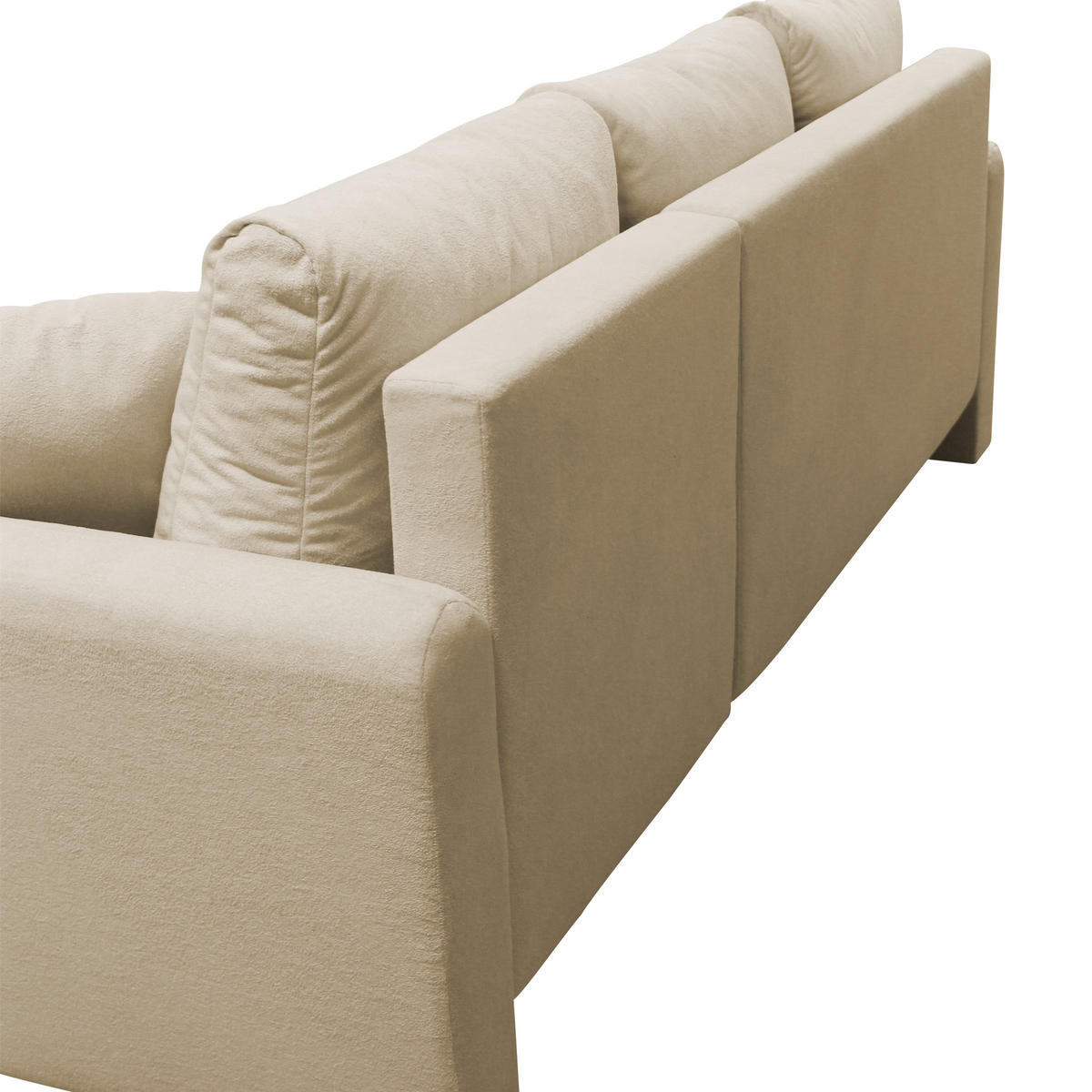ECKSOFA STERN Beige Bouclé Zierkissen, Rückenkissen, Bettkasten  - Beige/Schwarz, Design, Kunststoff/Textil (207/152cm) - MID.YOU