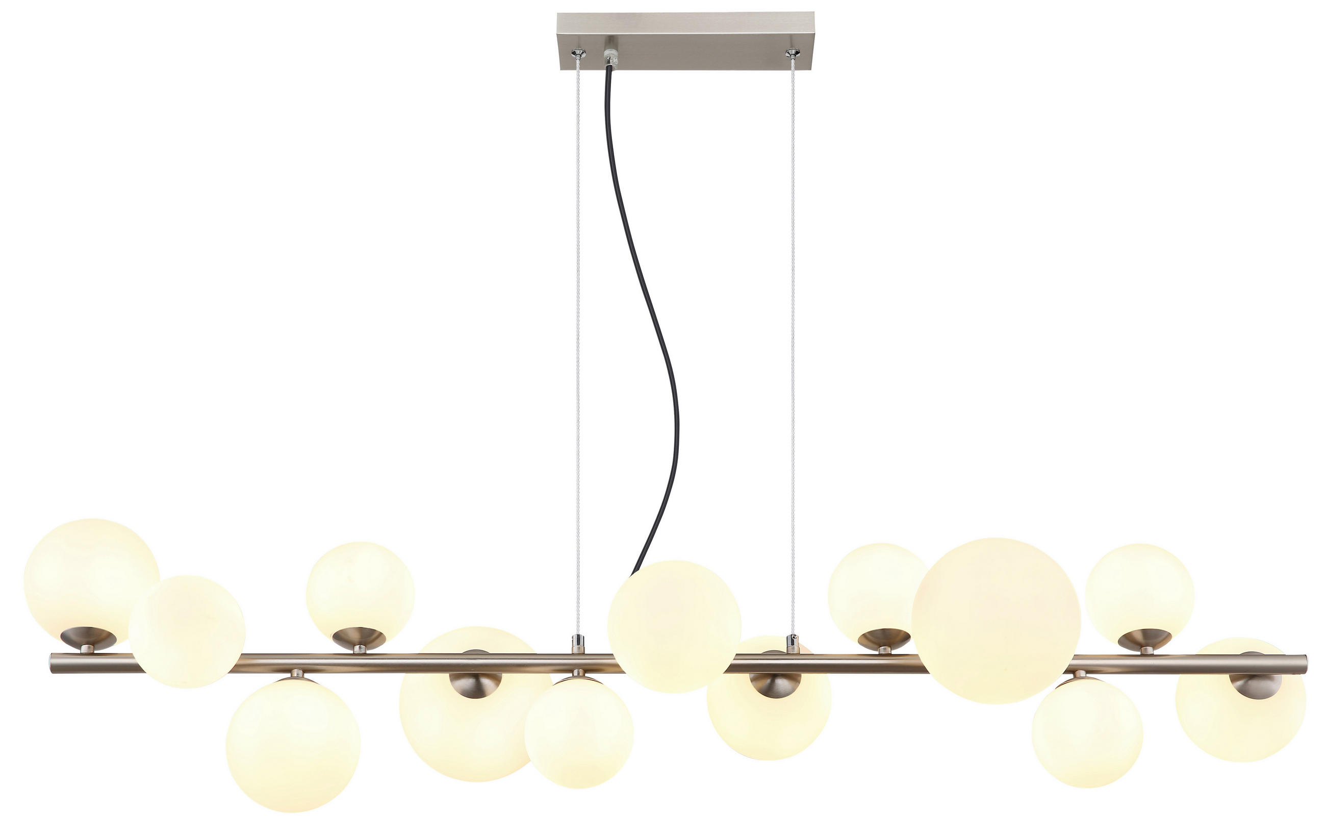 SUSPENSION LED  120/34,5 cm   - Transparent/Opal, Design, Glas/Kunststoff (120/34,5cm) - Globo