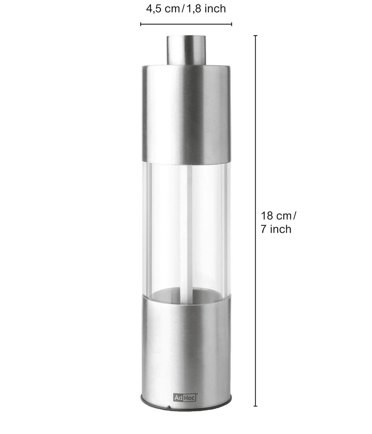 SALZ- ODER PFEFFERMÜHLE CLASSIC MEDIUM  - Edelstahlfarben, Basics, Keramik/Metall (4,5/18/4,5cm) - AdHoc