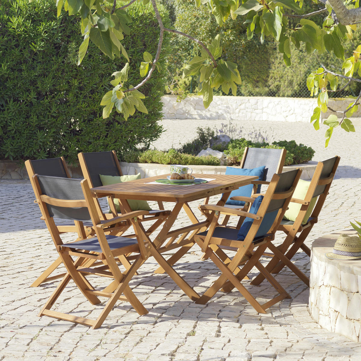 VRTNI SKLOPIVI STOL  boje tikovine  drvo      - boje tikovine, Romantično / ladanjski, drvo (100(140)/70/74cm) - Ambia Garden