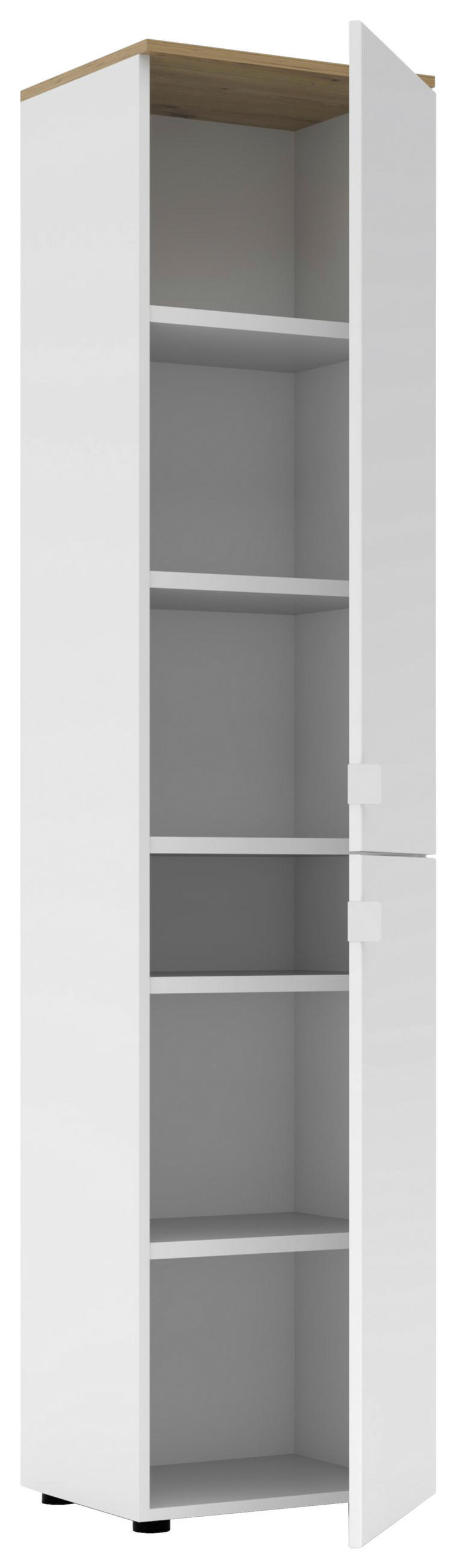 AKTENSCHRANK Weiß, Eiche Artisan  - Weiß/Eiche Artisan, KONVENTIONELL, Holzwerkstoff (45/198/38cm) - Voleo