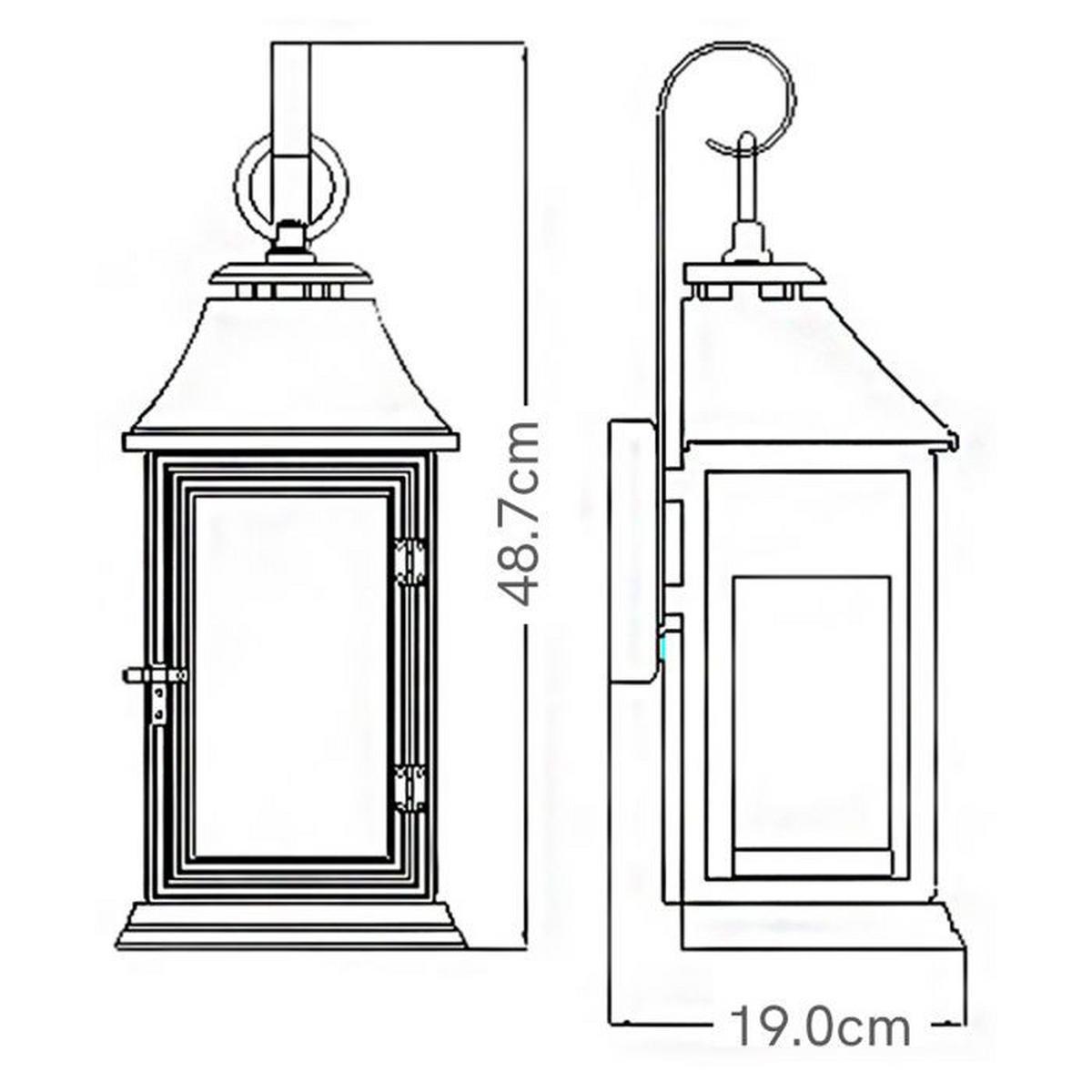 ZUNANJA STENSKA SVETILKA  Shepherd   19/18,4/48,7 cm          - barve cinka, Konvencionalno, umetna masa/steklo (19/18,4/48,7cm) - Elstead Lighting
