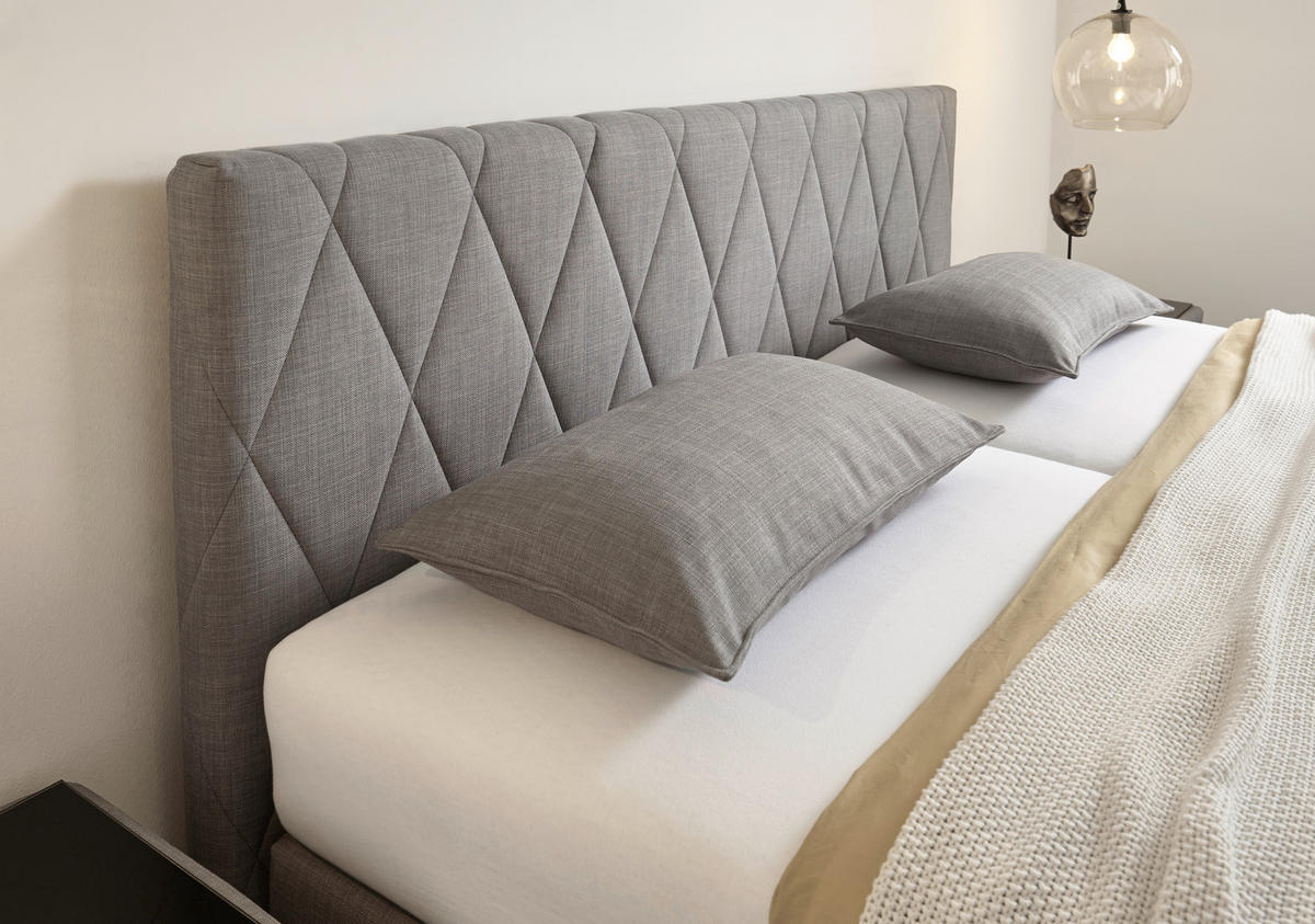 BOXSPRINGBETT 180/200 cm  in Grau  - Schwarz/Grau, Design, Kunststoff/Textil (180/200cm) - RUF Betten