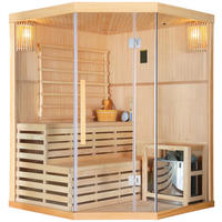 SAUNA für 3 Personen  - Basics, Holz (150/200/150cm)