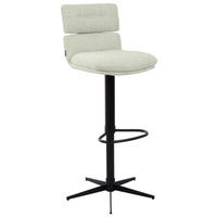 BARHOCKER Webstoff Schwarz, Beige Eisen Lederauswahl, Stoffauswahl, Wippfunktion, Sitzfläche 360° drehbar  - Beige/Schwarz, Design, Textil/Metall (42/99-117/50cm) - Dieter Knoll