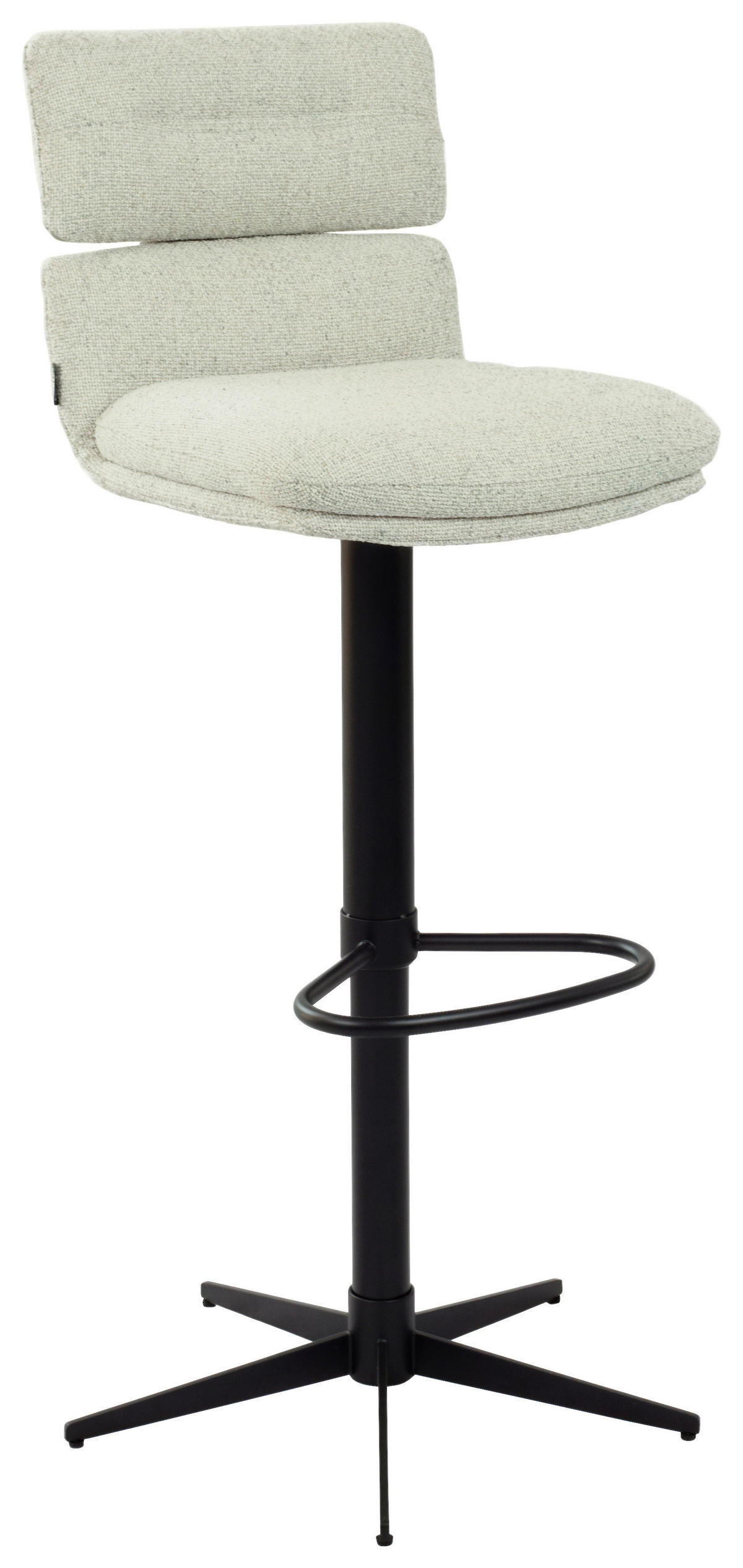 BARHOCKER Webstoff Schwarz, Beige Eisen Lederauswahl, Stoffauswahl, Wippfunktion, Sitzfläche 360° drehbar  - Beige/Schwarz, Design, Textil/Metall (42/99-117/50cm) - Dieter Knoll