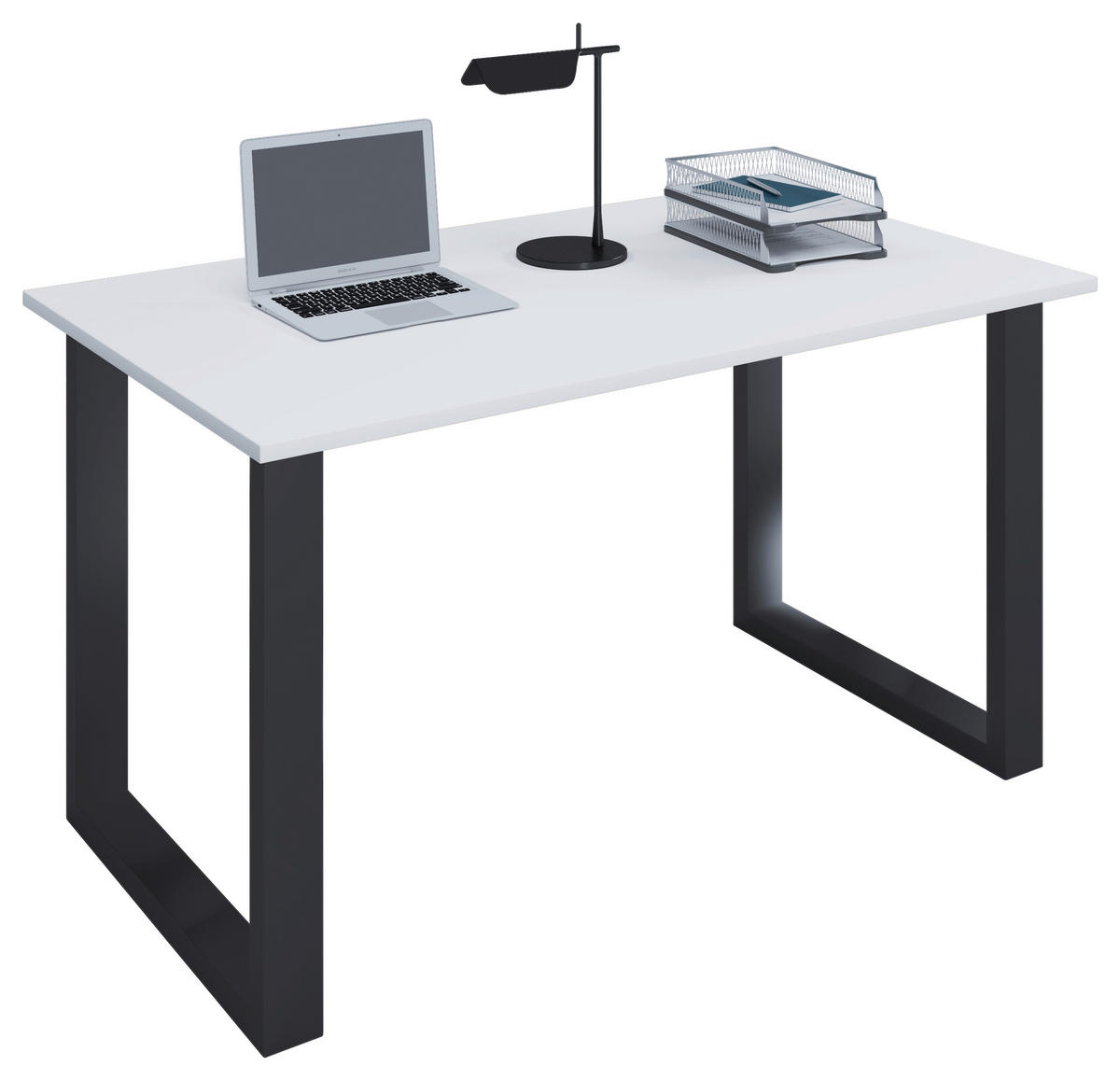 SCHREIBTISCH 110/50/76 cm  in Schwarz, Weiß  - Schwarz/Weiß, MODERN, Holzwerkstoff/Metall (110/50/76cm) - MID.YOU