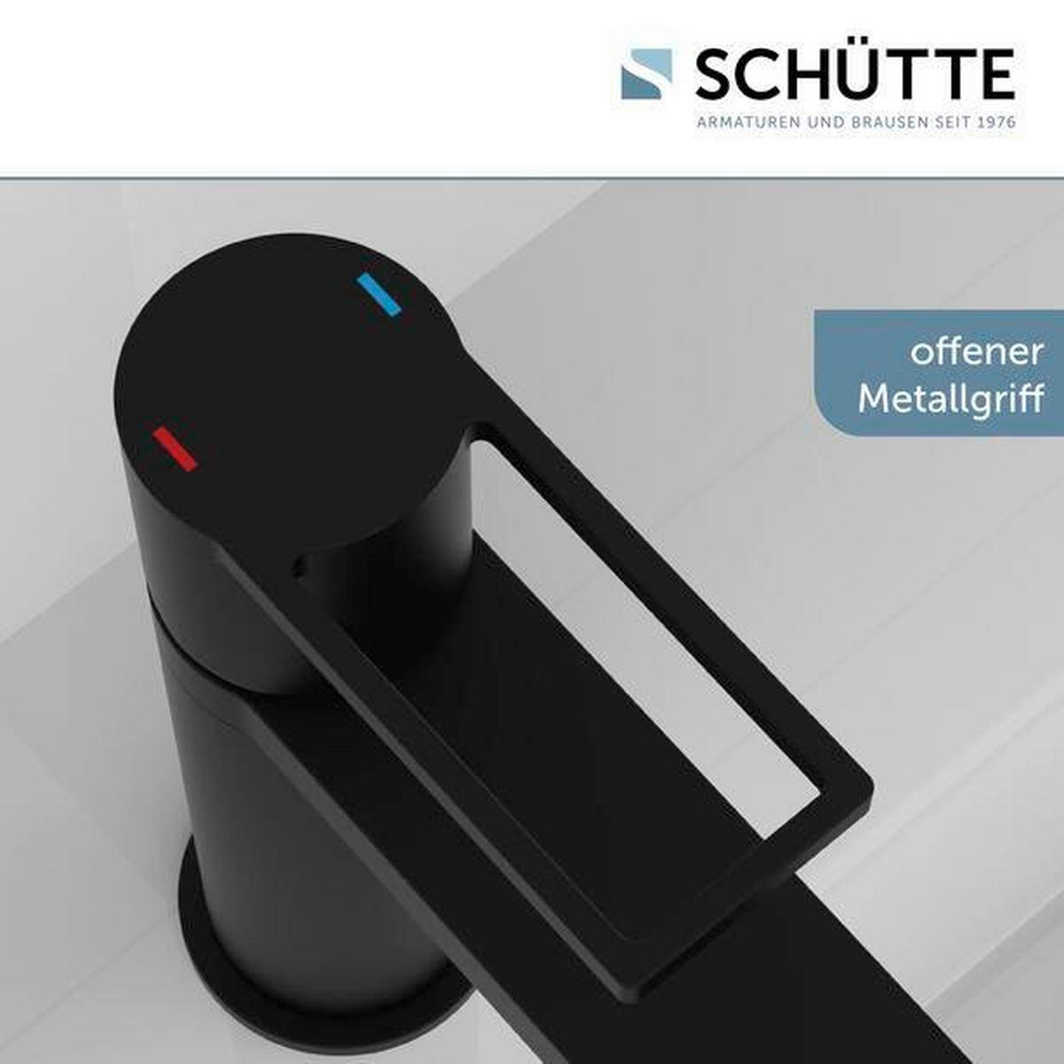 WASCHTISCHARMATUR 5/18/18 cm  - Schwarz, Basics, Metall (5/18/18cm) - Schütte