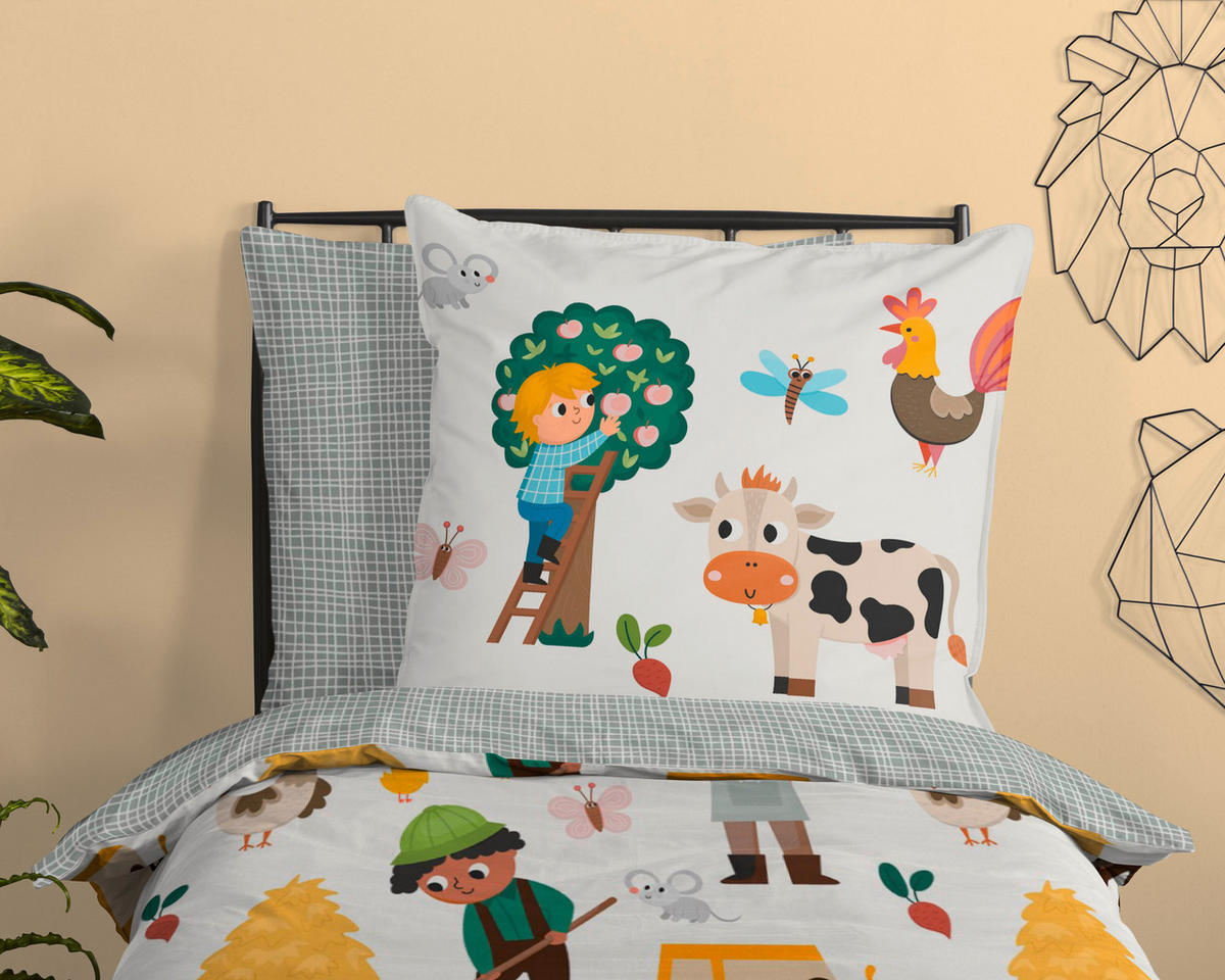 JUGENDBETTWÄSCHE Farm Renforcé 135/200 cm  - Multicolor, Design, Textil (135/200cm)