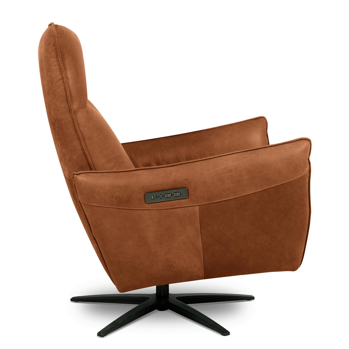 RELAXSESSEL Leder Karamell  - Karamell/Schwarz, Design, Leder/Metall (77/107/88cm) - Livetastic