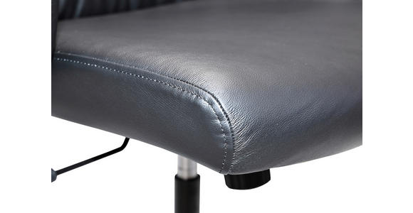 DREHSTUHL Schwarz  - Alufarben/Schwarz, Design, Leder/Kunststoff (61/100-107,5/64cm) - Novel
