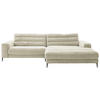 ECKSOFA in Cord Naturfarben  - Schwarz/Naturfarben, Design, Textil/Metall (296/207cm) - Dieter Knoll