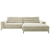 ECKSOFA Ottomane rechts  Badia Naturfarben Cord  - Schwarz/Naturfarben, Design, Textil/Metall (296/207cm) - Dieter Knoll
