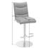 BARHOCKER in Metall, Leder Grau, Edelstahlfarben - Edelstahlfarben/Grau, Design, Leder/Metall (42/87,5-113/55cm) - Novel BARHOCKER in Metall, Leder Grau, Edelstahlfarben - Edelstahlfarben/Grau, Design, Leder/Metall (42/87,5-113/55cm) - Novel