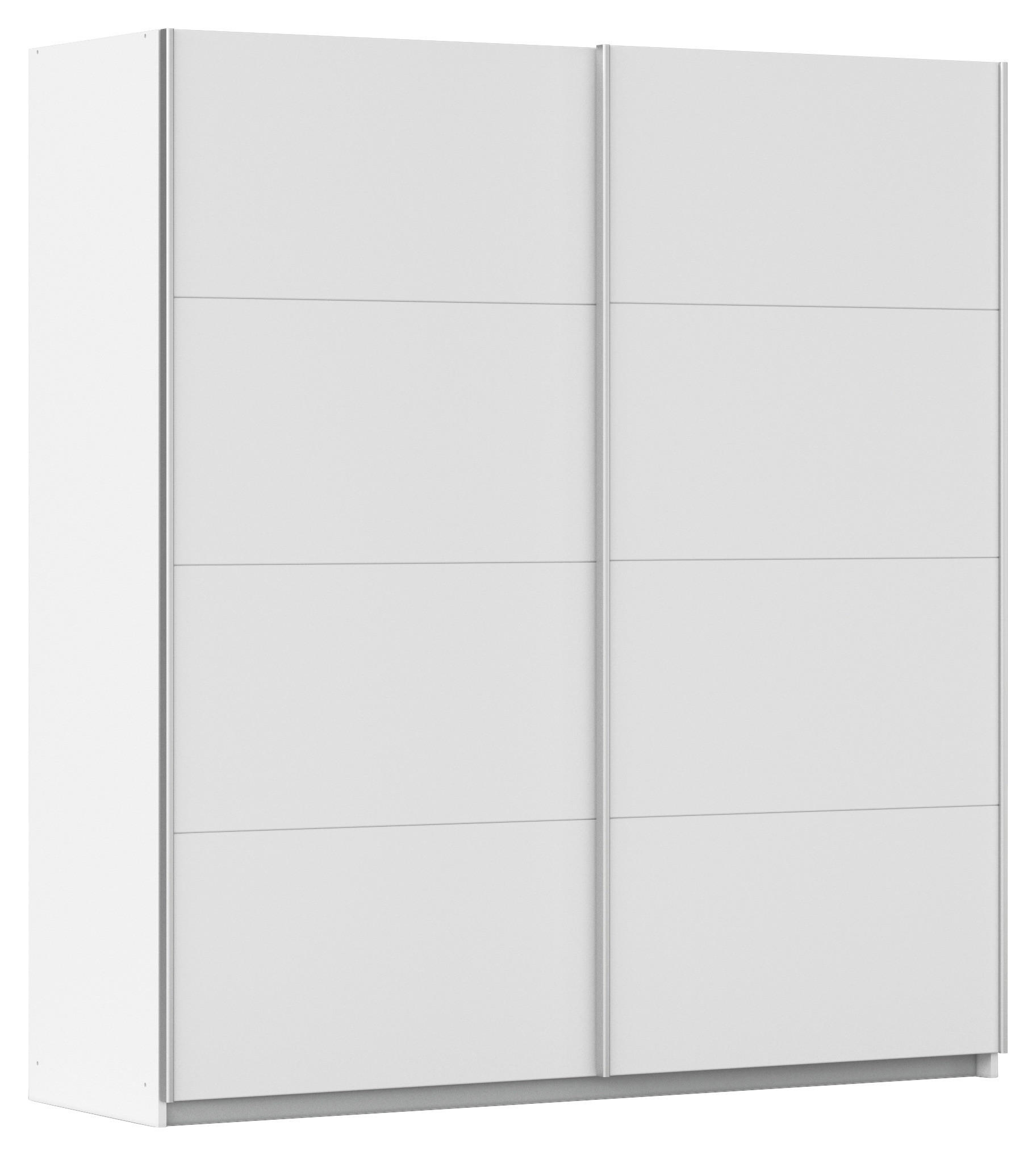 SCHWEBETÜRENSCHRANK 181/197/61 cm 2-türig Weiß - Alufarben/Weiß, MODERN, Holzwerkstoff/Metall (181/197/61cm) - Rauch Möbel