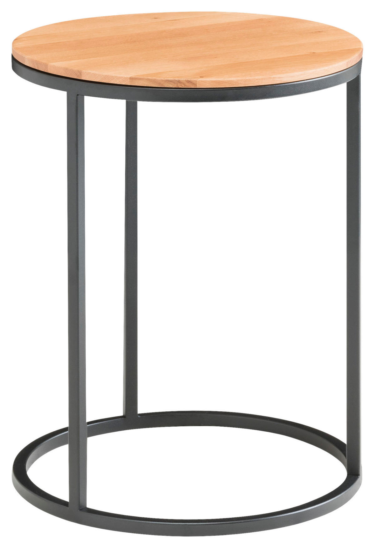 BEISTELLTISCH in Holz, Metall 39/39/51 cm  - Eichefarben/Schwarz, Design, Holz/Metall (39/39/51cm) - Johann Jakob