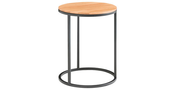 BEISTELLTISCH in Holz, Metall 39/39/51 cm  - Eichefarben/Schwarz, Design, Holz/Metall (39/39/51cm) - Johann Jakob