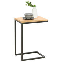 KISASZTAL fa, fém, faalapú anyag 40/30/60 cm  - tölgyfa színű/fekete, Design, faalapú anyag/fa (40/30/60cm) - Carryhome