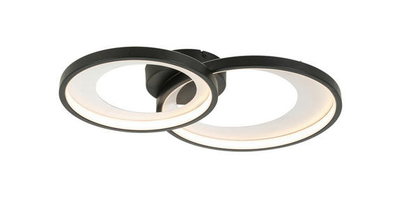LED-DECKENLEUCHTE 55/35/8,5 cm   - Silberfarben/Schwarz, Design, Kunststoff/Metall (55/35/8,5cm) - Novel