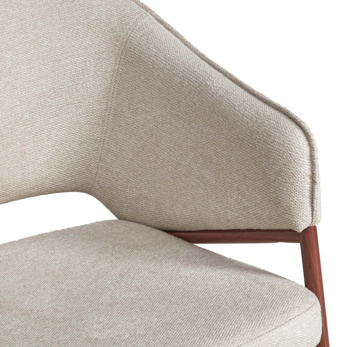 ARMLEHNSTUHL  in Eisen Webstoff  - Beige/Walnussfarben, MODERN, Textil/Metall (64/85/57cm) - MID.YOU