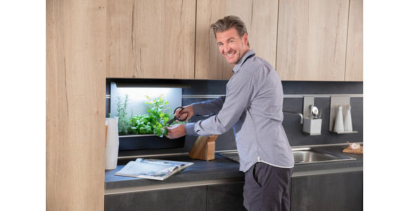 EINBAUKÜCHE   - Eichefarben, KONVENTIONELL, Holzwerkstoff - Novel