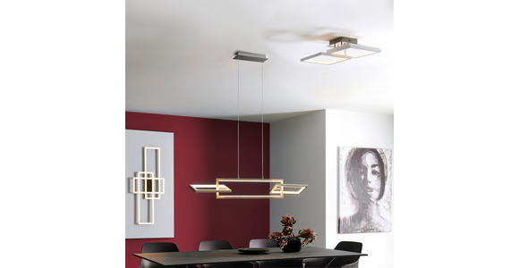 LED-HÄNGELEUCHTE 100 cm - Nickelfarben, Design, Kunststoff/Metall (100cm) - Ambiente