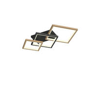PLAFONIERĂ CU LED - culoare lemn fag/negru, Natur, lemn/metal (62/12/110cm)