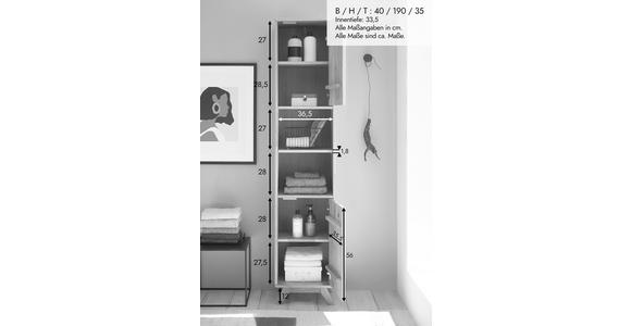 HOCHSCHRANK 40/190/35 cm  - Wildeiche, Basics, Holz (40/190/35cm) - Linea Natura