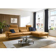 ECKSOFA in Echtleder Currygelb  308/195 cm  - Currygelb/Schwarz, Design, Leder/Metall (308/195cm) - Dieter Knoll