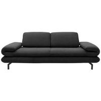 ZWEISITZER-SOFA mit Funktionen Webstoff Dunkelgrau  - Dunkelgrau/Schwarz, Design, Textil/Metall (204 (264)/83 (110)/98cm) - LOOKS by W.Joop