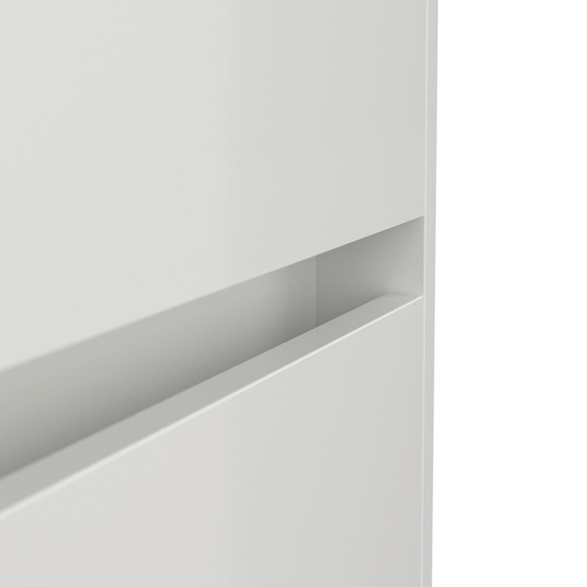 NACHTTISCH 51,2/65/42 cm  in Weiß Hochglanz  - Weiß Hochglanz/Schwarz, Basics, Holzwerkstoff/Metall (51,2/65/42cm) - MID.YOU