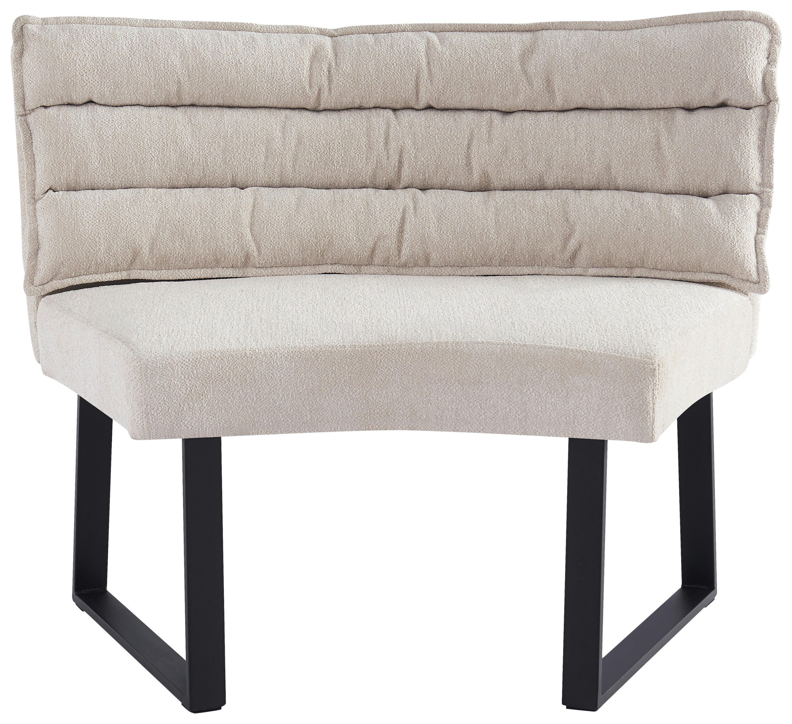 SITZBANK in Metall, Textil Beige  - Beige/Schwarz, MODERN, Textil/Metall (108/82/60cm) - MID.YOU