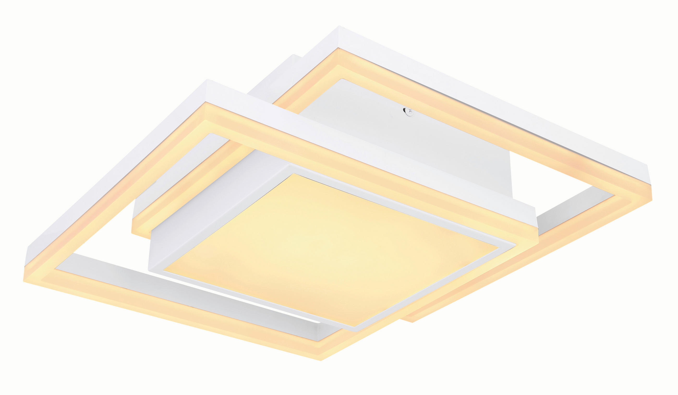 LED-DECKENLEUCHTE 41.5/41.5/10.5 cm  - Opal/Weiß, Basics, Kunststoff/Metall (41.5/41.5/10.5cm) - Globo