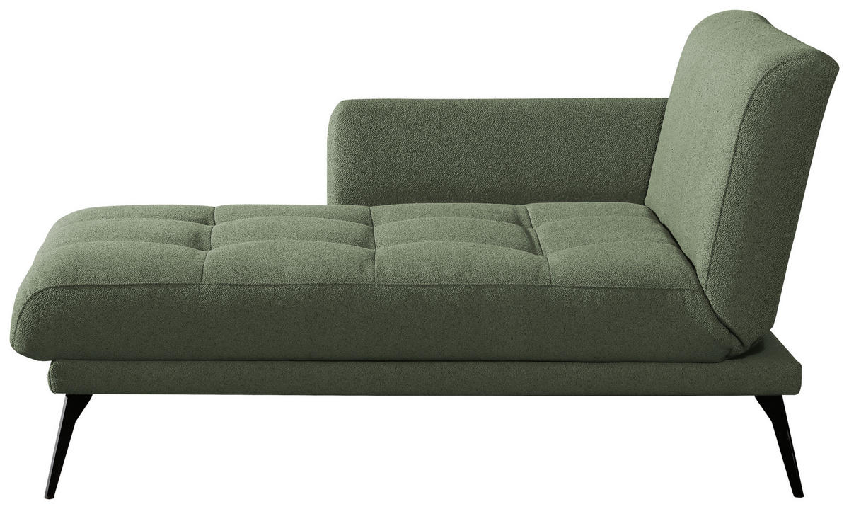 RÉCAMIERE Dunkelgrün  - Dunkelgrün/Schwarz, KONVENTIONELL, Textil/Metall (200/85/106cm) - Novel