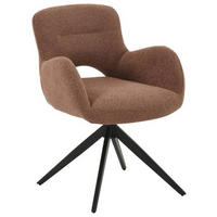 ARMLEHNSTUHL  in Eisen Bouclé  - Rostfarben/Schwarz, LIFESTYLE, Holz/Textil (63/83/61cm) - MID.YOU